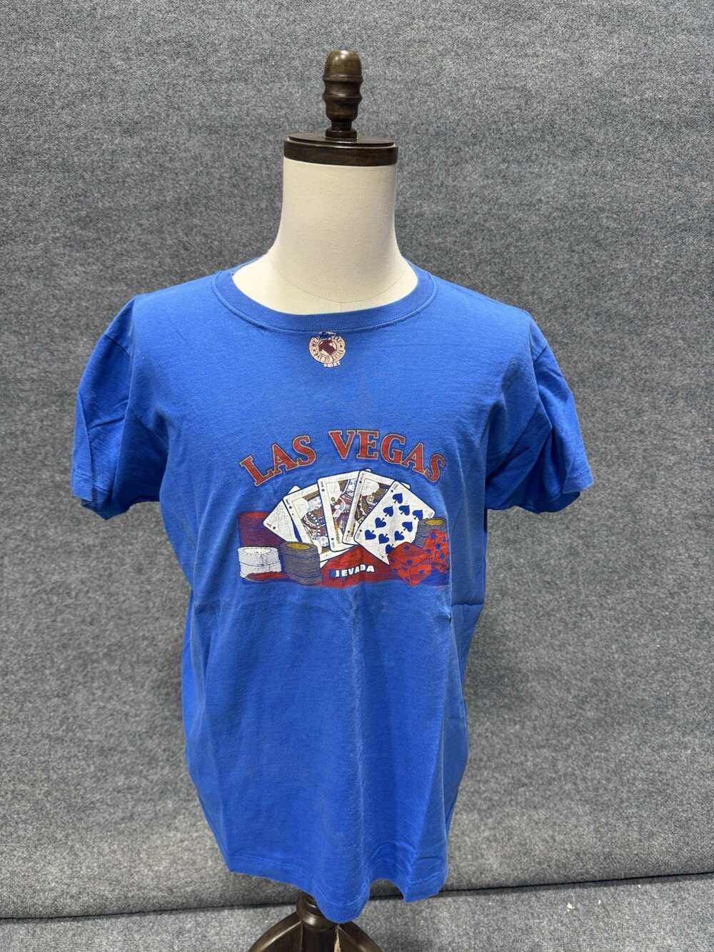 Las Vegas Nevada Casino Poker Cards Dice Souvenir Graphic T Shirt Blue